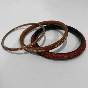 SET OF THREE 3 Brown Boho Bangle bracelets​​​​​​